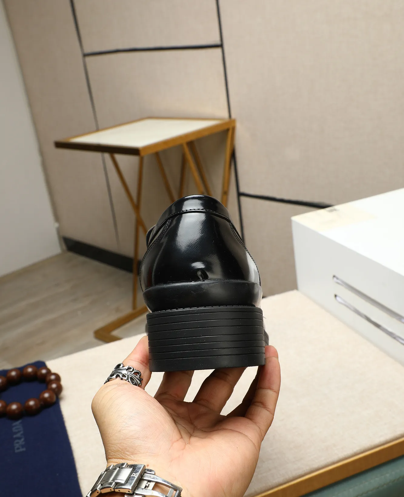 Men's men's shoes 💰540 (water-dyed cow leather) 📛📛PRADA high-end counter's latest formal business leather shoes 👔original and highest quality! Imported from Italy 🇮🇹 first-layer calfskin fabric ➕ cowhide lining Original outsole Formal size: 38➖44 (45 customized)